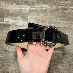 Betsey Johnson Thick Black Belt Size Small